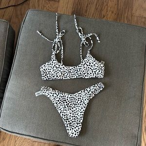 Shoulder Tie Polka Dot Bikini